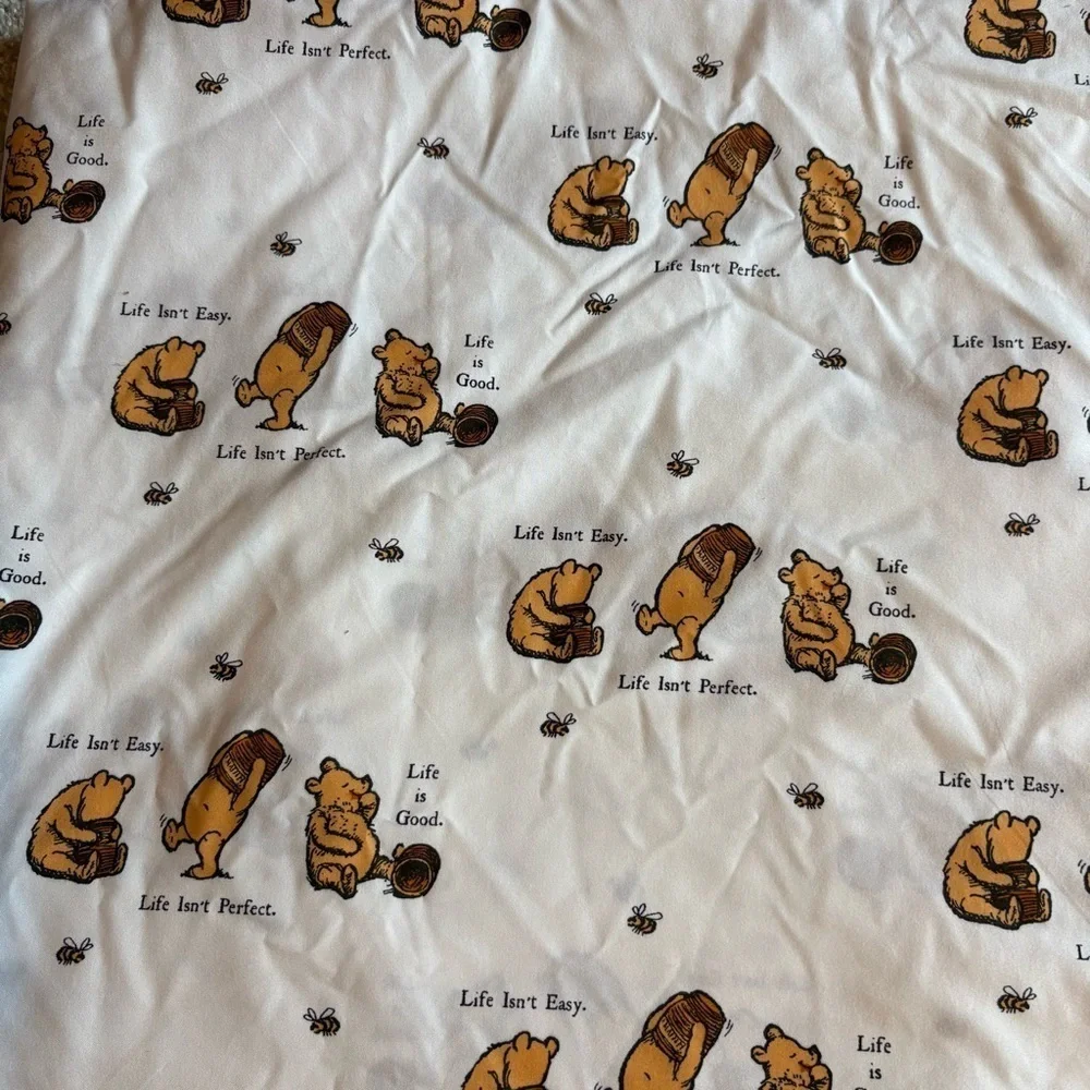 Disney Winnie the Pooh Sheet Set Berkshire Blanket Life is Good Twin Classic